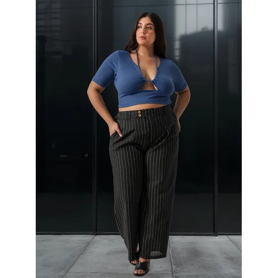 Top De Morley Con Tiras Para Atar - Talles Grandes