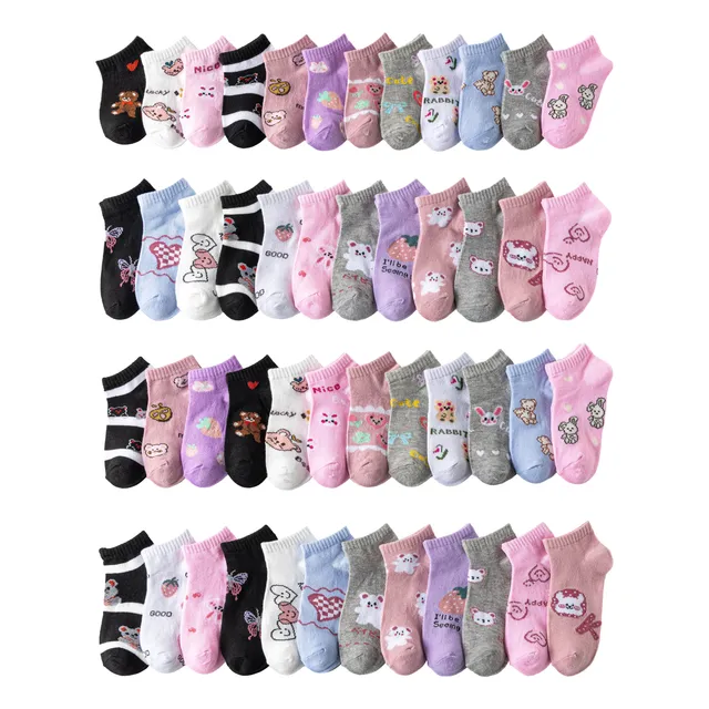 12 Pares Calcetines Niña Corto Tobillera Calcetas Bambú 2-10