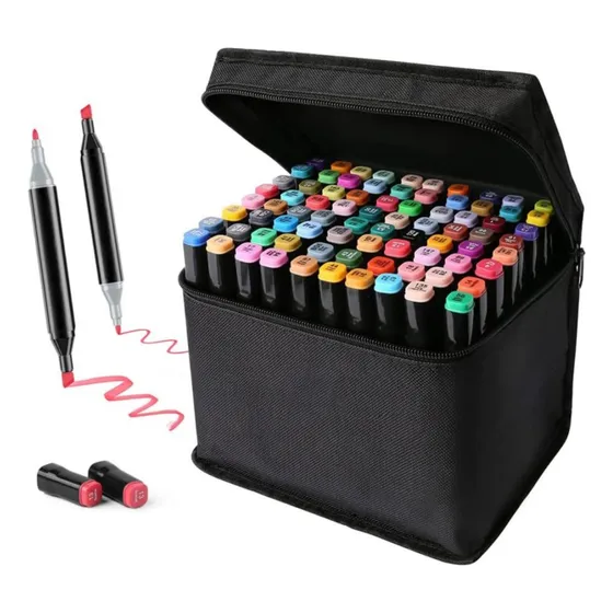 Kit De Marcadores De 80 Pzs Doble Punta Dibujar Artísticos