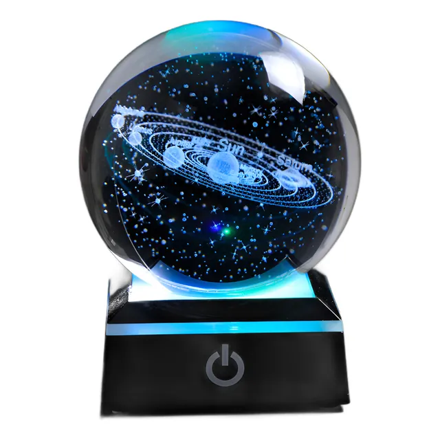 Lámpara Esfera Grande 3d Luz Led Rgb Base Táctil Pilas Y Usb
