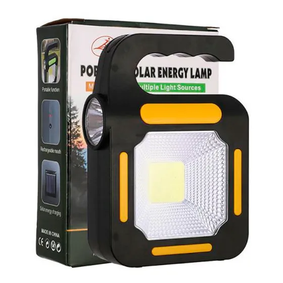 Linterna De Mano Multifuncion Led Panel Solar Powerbank Usb Color de la linterna Negro Color de la luz Negro