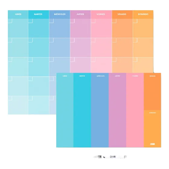 Set Pizarras Planner Mensual Semanal Imantado Organizador