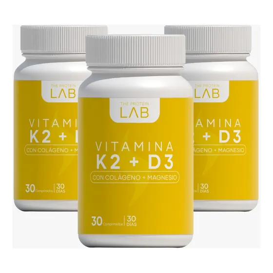 The Protein Lab | Vitamina K2 D3 + Colágeno | 90 Comprimidos Sabor Neutro