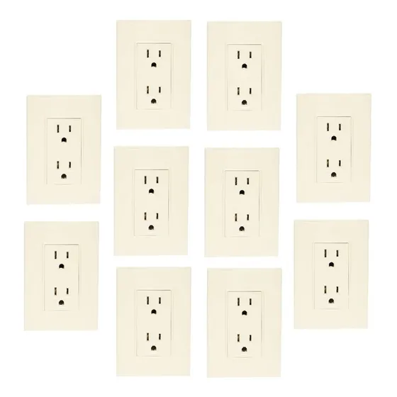 Pack De 10 Placa Armadas Con Contacto Dúplex 15a Igoto
