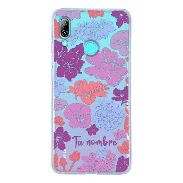 Funda Para Huawei Para Mujer Flores Colores Con Tu Nombre
