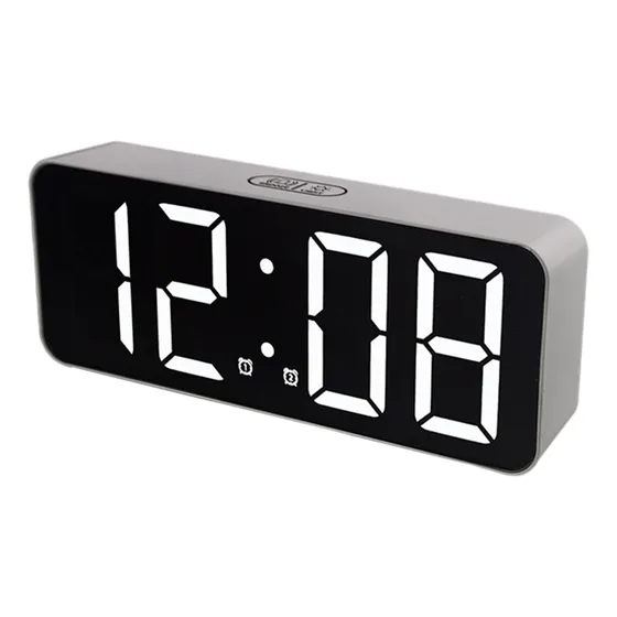 Despertador De Escritorio Portátil Reloj Negro Reflejado