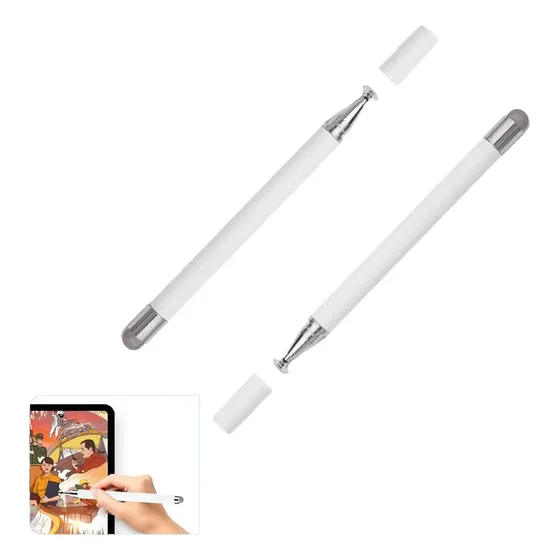 2 Piezas Lápiz Óptico de Precisión Universal para Celular y Tablet Punta Fina para Escritura Dibujo Notas y Diseño Amplia Compatibilidad con Múltiples Dispositivos Táctiles Blanco