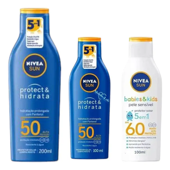 Protector Solar Nivea Sun 300 Ml 50 Fps Kids 100 Ml