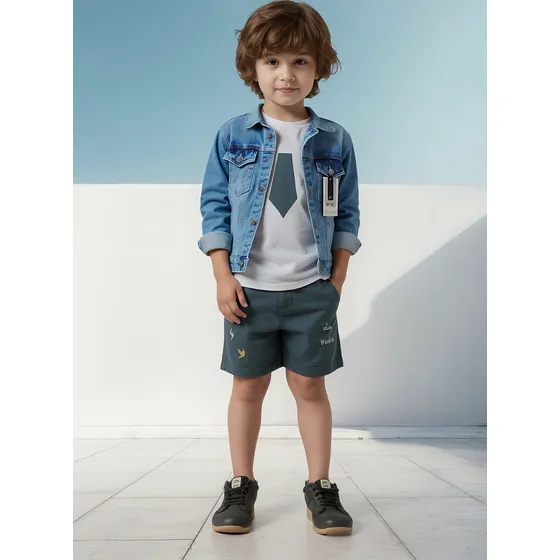 Jaqueta Casaco Jeans Preta Menino Bebê Infantil Juvenil
