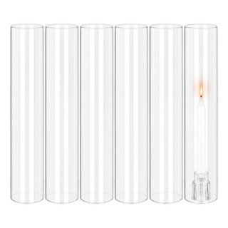 6 Pcs Candelador De Huracanes, 3 W X 16 H Cilindro De Velas 6 Pcs Candelador De Huracanes, 3 W X 16 H Cilindro De Velas