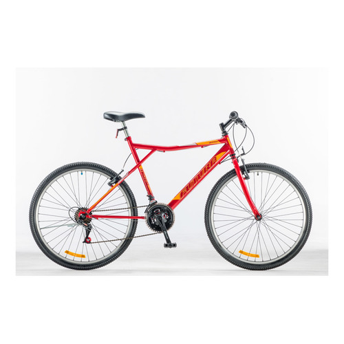 Mountain bike Futura Techno 026 18" 21v frenos v-brakes cambios Index color rojo con pie de apoyo  