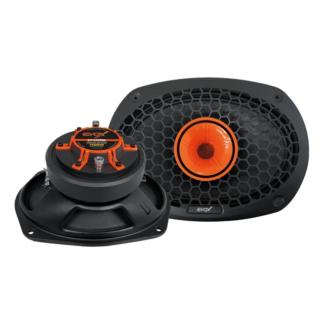 Evox Par De Medios Rangos Con Driver De 6x9. evx69dr. Color Negro Con Naranja