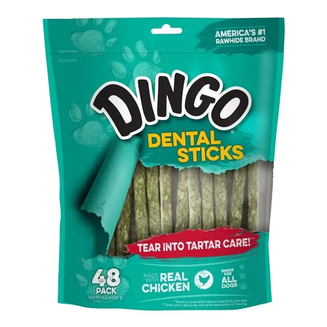 Snack Para Perros Dingo Dental Munchy Sticks 48 Un