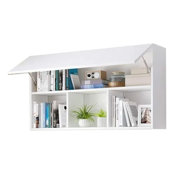 Librero De Pared Con 4 Compartimentos Y Puerta