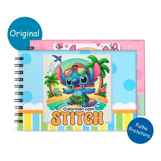 Livro De Colorir Original Estilo Bobbie Goods Colorindo Com Stitch Infantil, Capa Dura, Edição Especial Curtindo As Férias Cozy Comfy Desenhos Variados Inédito