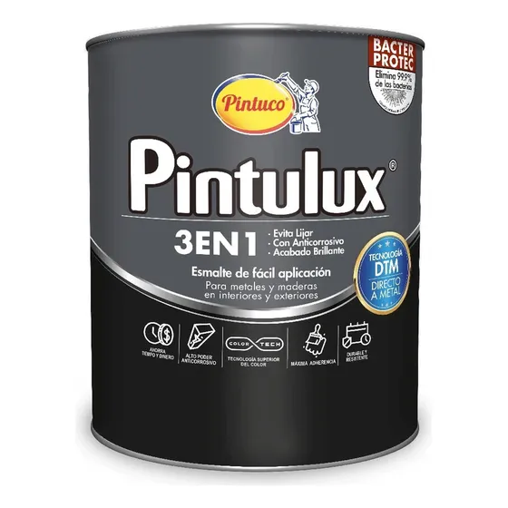Pintura Esmalte Pintulux Teu Blanco 11 1/4 Gal Pintuco