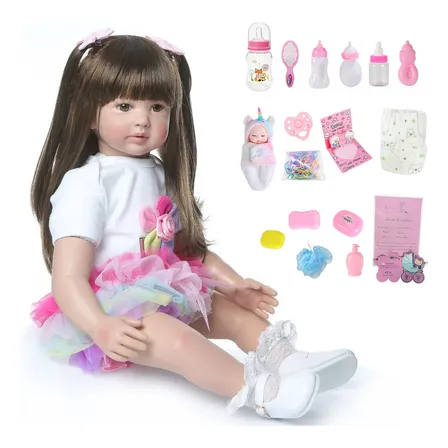 Muñeca Reborn De Silicona 60 Cm Con Accesorios, Articulada Y Coleccionable, D.s.