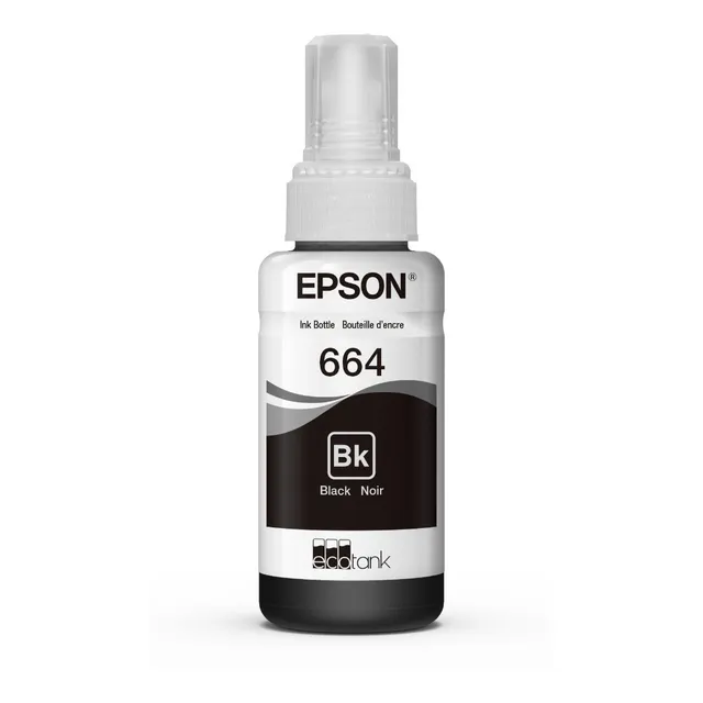 Botella De Tinta Impresora Epson L120 - T664 De 70ml Negro