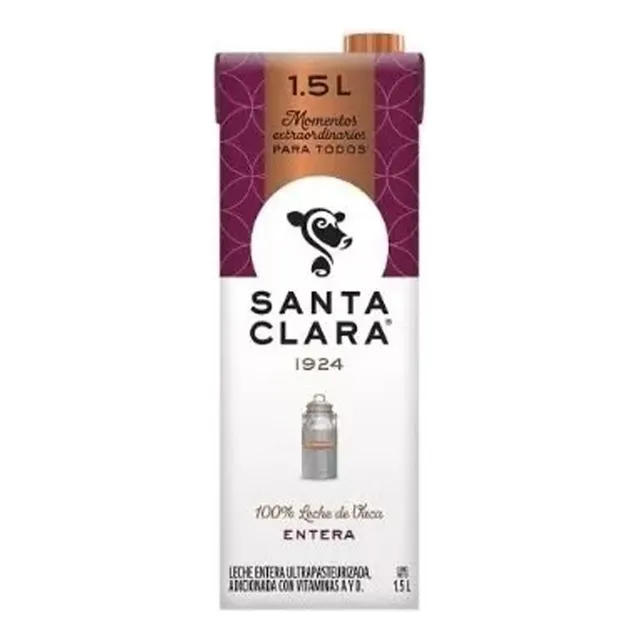 Leche Santa Clara Entera 1.5 Lt Pack Con 10 Piezas
