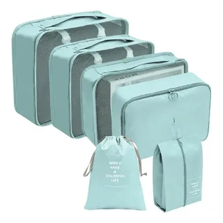 Kit Organizador De Mala Roupas Bolsa Necessaire Viagem 7 Pçs Kit Organizador De Mala Roupas Bolsa Necessaire Viagem 7 Pçs