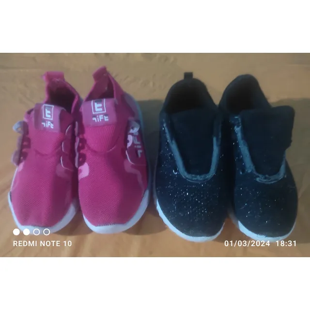 Zapatos Rosados Y Negro Talla 27 Usados