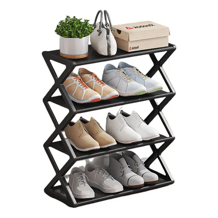 Sapateira Organizador 4 Prateleiras Regulavel Multi Uso Top Preto