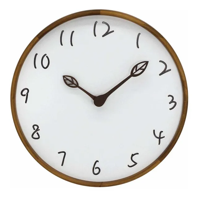 Aromustime Reloj Pared Redondo Madera 12  Numero Arabigo