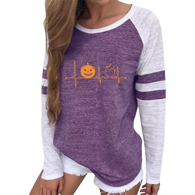 Lojito Tunica Manga Larga Para Mujer Camiseta Informal Raya