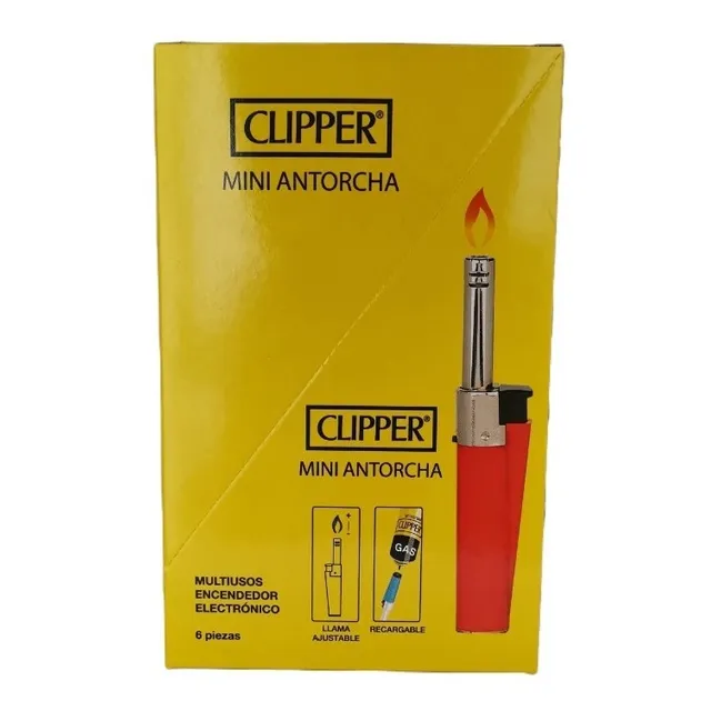 Encendedor Clipper Minitube Branded Recargable Pack 6pz