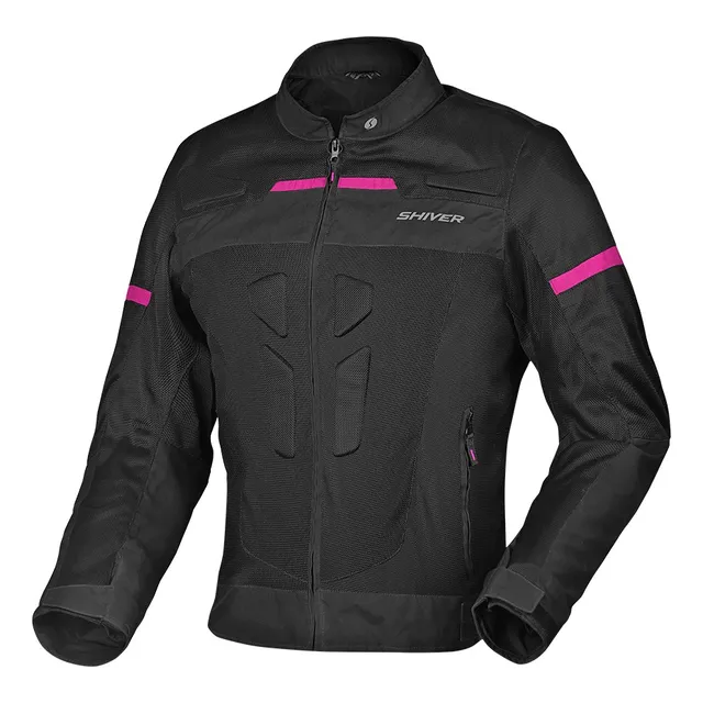 Jaqueta Moto Feminina Pto/rosa Ventilada Com Proteção Shiver