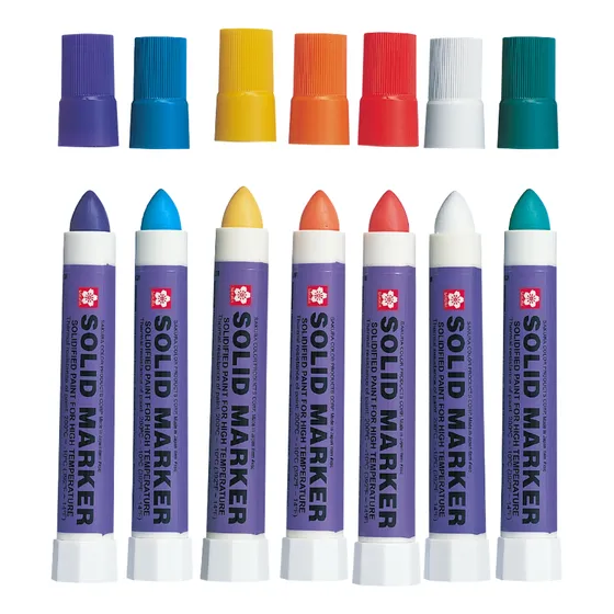 Marcadores Solid Marker De Sakura Tipo Crayón 7 Colores