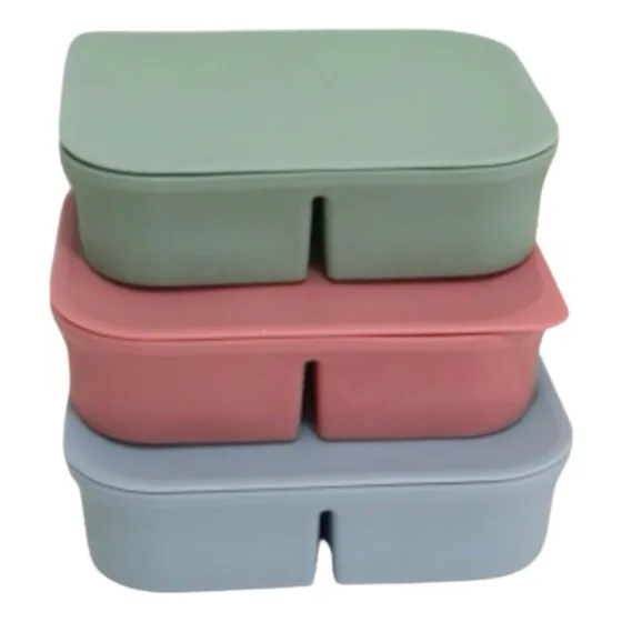 01 Porta Papinha 4 Compartimentos C/ Tampa Silicone Bpa Free
