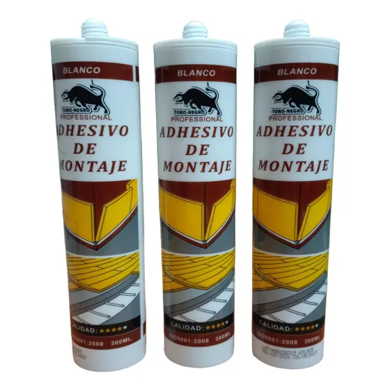 Pack 3 Silicona Adhesivo De Montaje Blanco Tubo 300ml