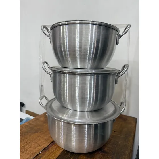 Juego De Ollas De 3 Piezas De Aluminio