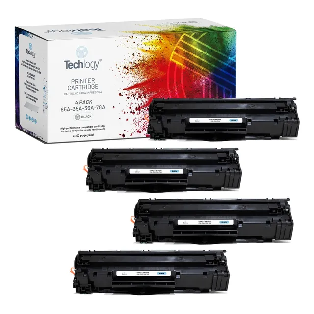 Toner Techlogy 85a 35a 36a 78a 1102w 4 Pack Negro