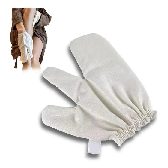 2 Guantes Exfoliantes Corporales De Seda Cruda