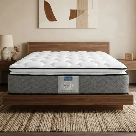 Colchón Individual Restonic Ortopédico Pillow Top | Resortes Continuos | 100x190 Cm | Anti Ácaros | Firmeza Media | Durable