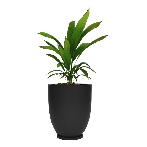Maceta De Plástico Rotomoldeado Amalfi Modelo Copa N55 De 55 Cm Alto Y 47 Cm Diámetro Y 73 Litros Color Negro