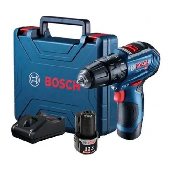 Taladro Percutor 3/8 Bosch Gsb 12v-30 Brushless + Maletín Color Azul