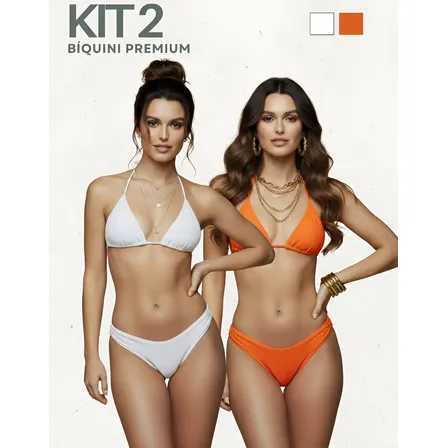 Kit 2 Biquíni Premium Asa Delta Cortininha Ajustável