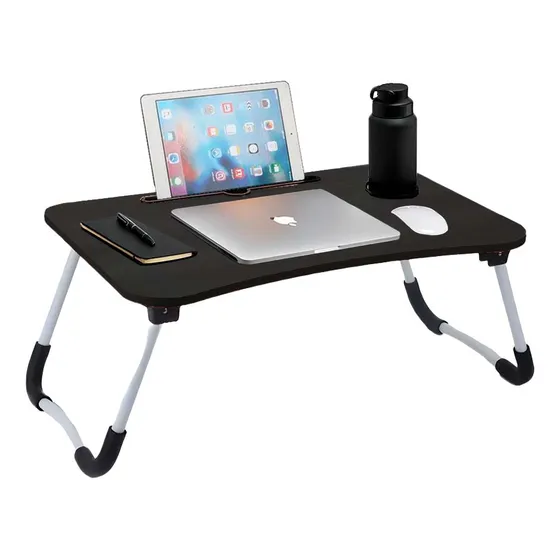Mesa Servicio Portátil Plegable Para Cama Desayuno Laptop Color Negro