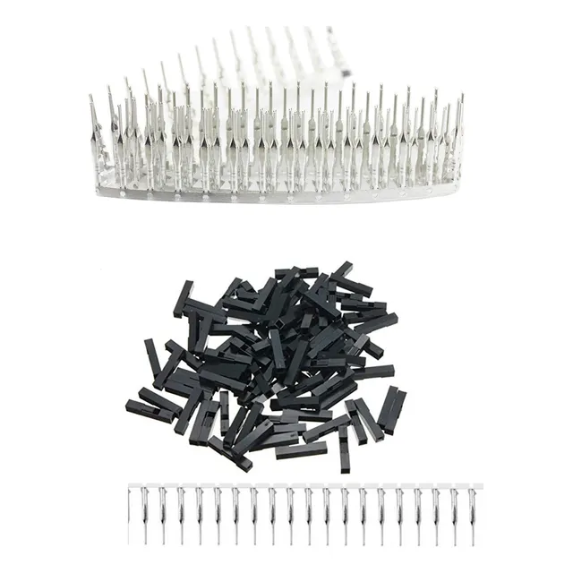 100 Pzas Dupont Jumper + Crimp Terminal Pin Hembra Y Macho 