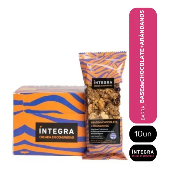 Barrita De Cereal Con Base De Choco Y Arandano Integra X 10u