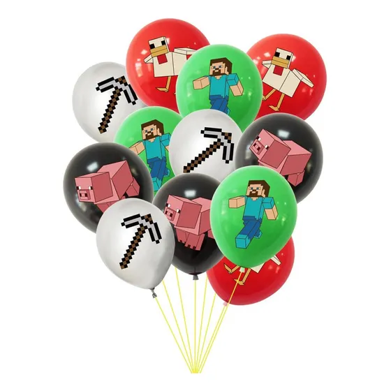 Set 12 Globos Latex Diferentes Diseños Infantiles 30 Cm 