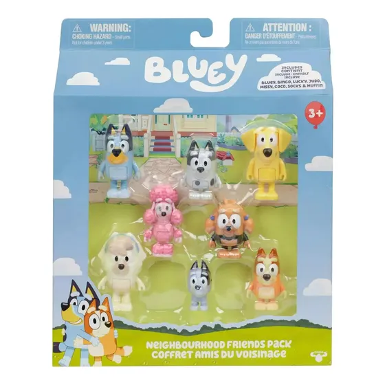 Bluey Pack De 8 Figuras Amigos Del Vecindario