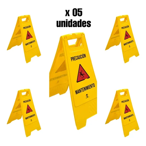 Aviso Piso Mojado Precaución Mantenimiento X 05 Unidades