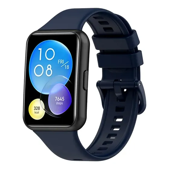 Correa De Silicona Omomo Compatible Con Huawei Watch Fit 2 Color Negro