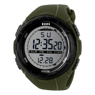 Reloj Deportivo Digital Burk 1025 Luz Led Alarma Cronometro Malla Verde Reloj Deportivo Digital Burk 1025 Luz Led Alarma Cronometro Malla Verde