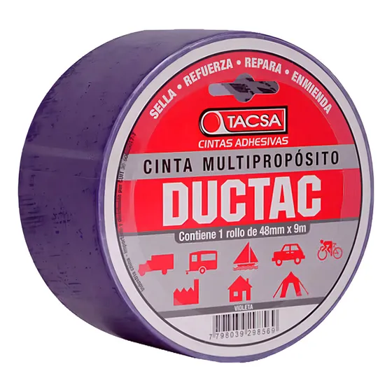 Tacsa cinta multipropósito ductac violeta tape 48 mm x 9 m
