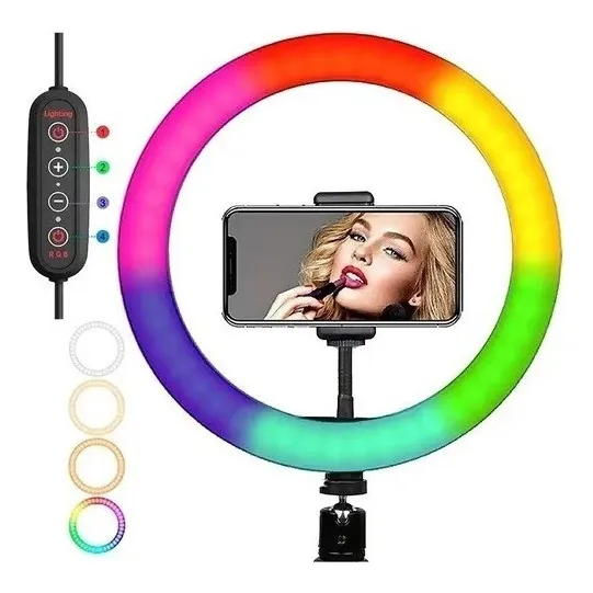For Aro De Luz Led 26 Cm Luz Rgb/ No Incluye Trípode